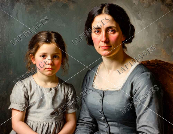 Portrait of a mother and daughter