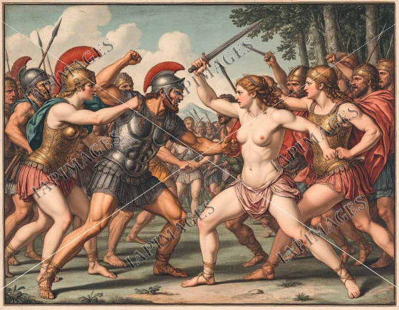 The battle of the Greeks with the Amazons